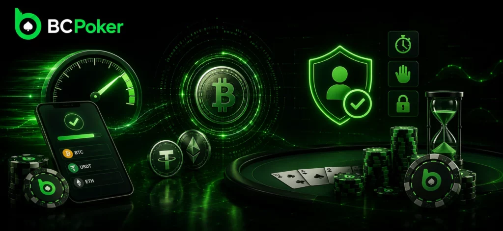BC Poker crypto payments and responsible gaming banner
