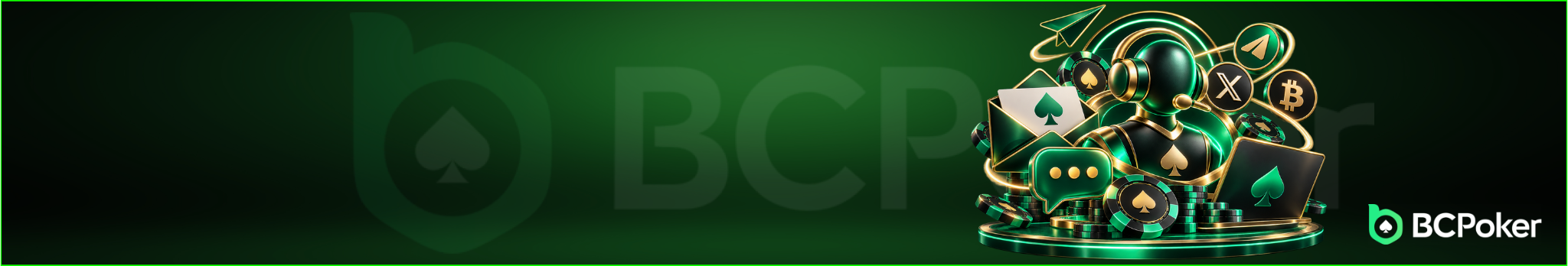 BCPoker banner with cards and shield